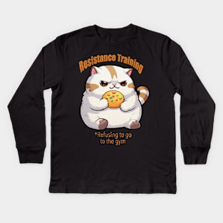 No gym for kitty! Kids Long Sleeve T-Shirt